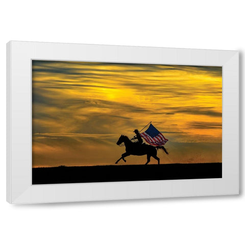 Patriotic Run White Modern Wood Framed Art Print by PBurchettPhoto