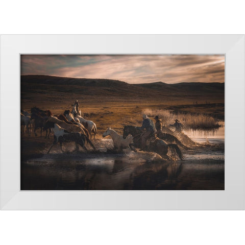 Take the Jump White Modern Wood Framed Art Print by PBurchettPhoto