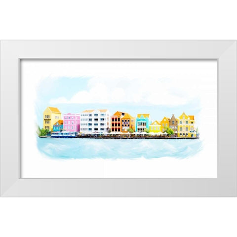 Willemstad Curacao Skyline White Modern Wood Framed Art Print by Murdock, Ramona