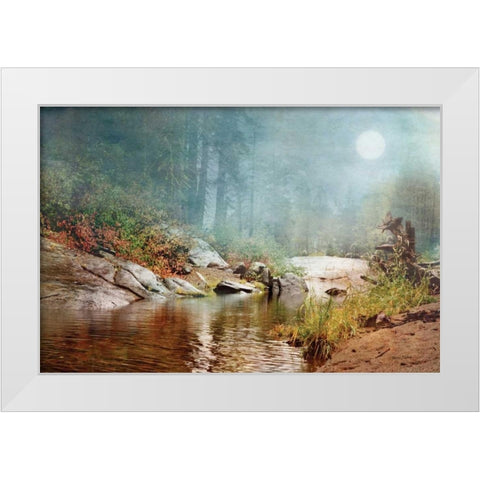 Foggy Fishin Hole White Modern Wood Framed Art Print by Murdock, Ramona