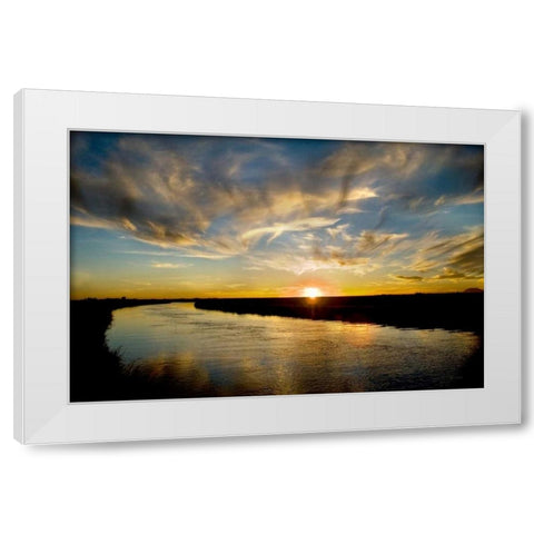 Canal Sunset White Modern Wood Framed Art Print by Murdock, Ramona