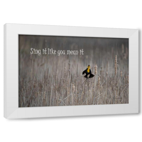 Sing White Modern Wood Framed Art Print by Murdock, Ramona