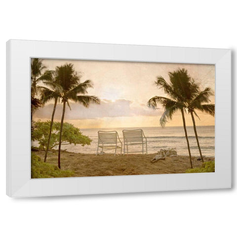 Two at the Beach White Modern Wood Framed Art Print by Murdock, Ramona