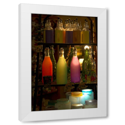 Colorful Bottles White Modern Wood Framed Art Print by Murdock, Ramona