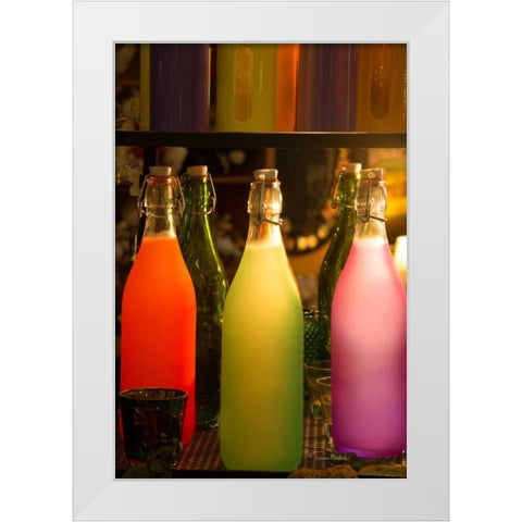 Colorful Bottles White Modern Wood Framed Art Print by Murdock, Ramona
