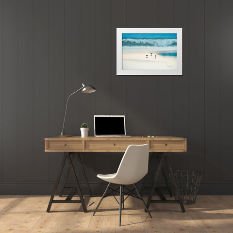 Just Three White Modern Wood Framed Art Print by Murdock, Ramona