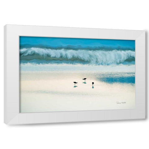 Just Three White Modern Wood Framed Art Print by Murdock, Ramona