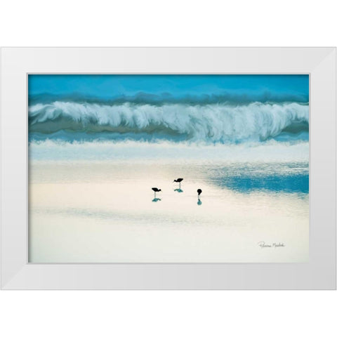 Just Three White Modern Wood Framed Art Print by Murdock, Ramona