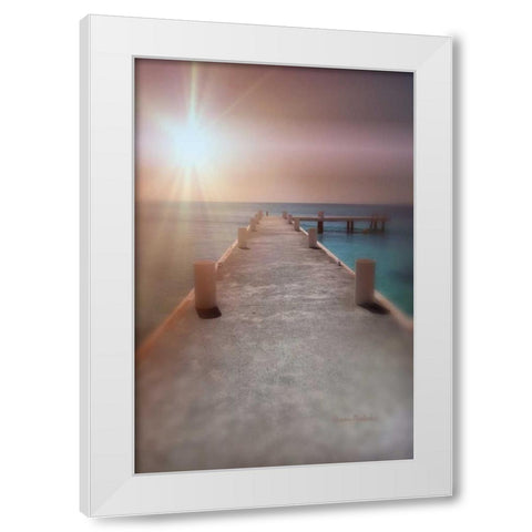 Pier Sunset White Modern Wood Framed Art Print by Murdock, Ramona
