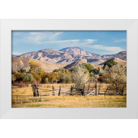Old Fence White Modern Wood Framed Art Print by Murdock, Ramona
