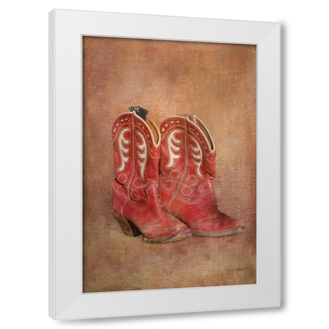 Her Boots White Modern Wood Framed Art Print by Murdock, Ramona