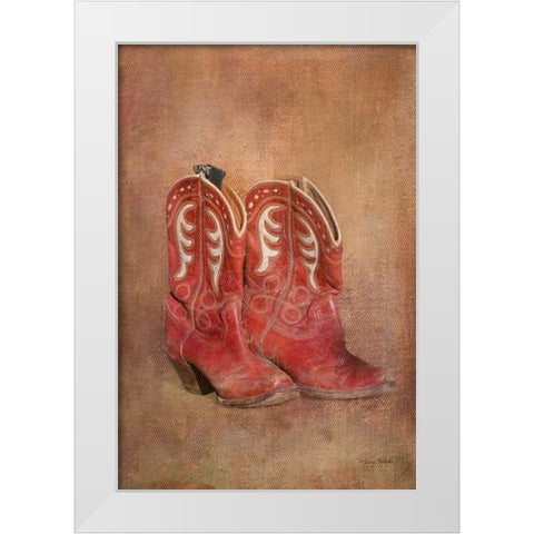 Her Boots White Modern Wood Framed Art Print by Murdock, Ramona