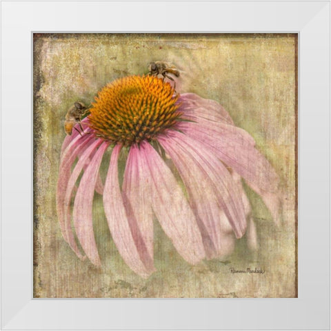 Two Bees White Modern Wood Framed Art Print by Murdock, Ramona