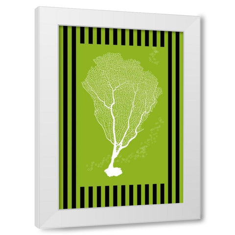 Cora Green Stripe White Modern Wood Framed Art Print by Murdock, Ramona