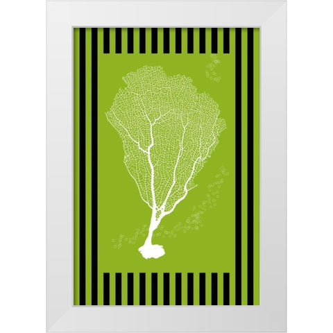 Cora Green Stripe White Modern Wood Framed Art Print by Murdock, Ramona