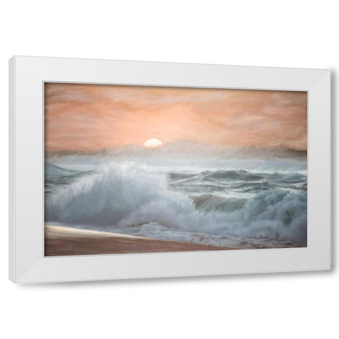 Heavy Seas at Sunset II White Modern Wood Framed Art Print by Murdock, Ramona