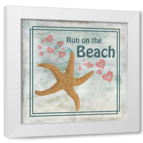 Run on the Beach White Modern Wood Framed Art Print by Murdock, Ramona