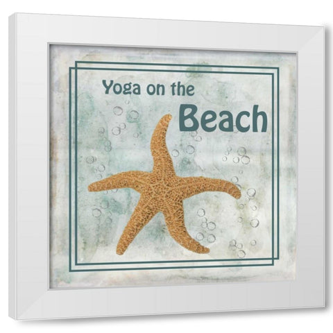 Yoga on the Beach White Modern Wood Framed Art Print by Murdock, Ramona