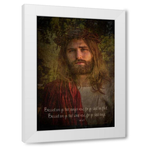Blessed Savior White Modern Wood Framed Art Print by Murdock, Ramona