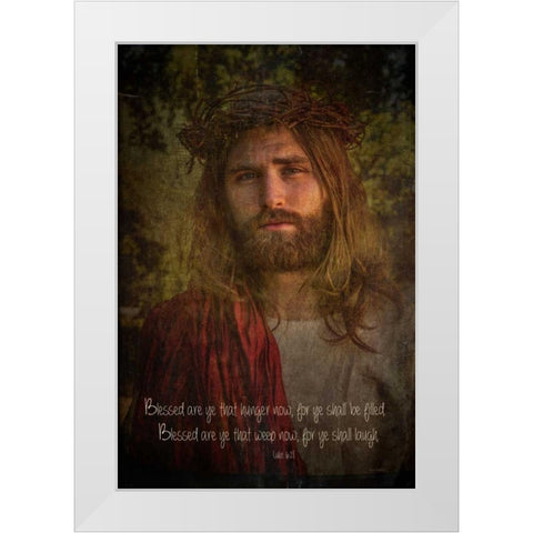 Blessed Savior White Modern Wood Framed Art Print by Murdock, Ramona