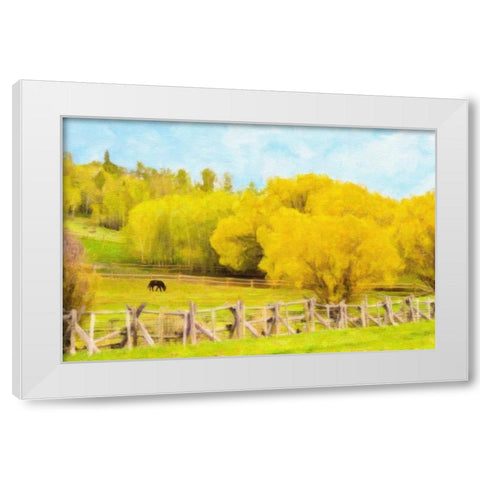 Golden Pasture White Modern Wood Framed Art Print by Murdock, Ramona
