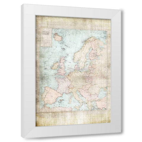 Central Europe Map WWII White Modern Wood Framed Art Print by Murdock, Ramona