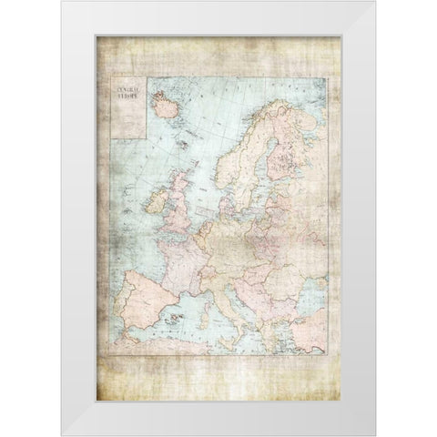 Central Europe Map WWII White Modern Wood Framed Art Print by Murdock, Ramona