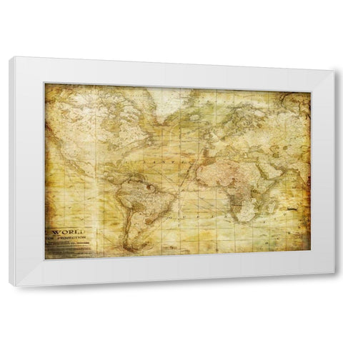 Vintage Map White Modern Wood Framed Art Print by Murdock, Ramona