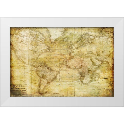 Vintage Map White Modern Wood Framed Art Print by Murdock, Ramona