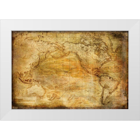 Vintage Map II White Modern Wood Framed Art Print by Murdock, Ramona