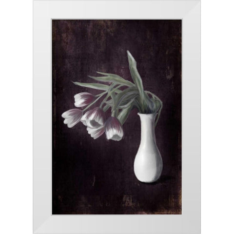 Droopy Tulips White Modern Wood Framed Art Print by Murdock, Ramona