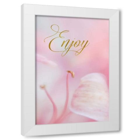 Enjoy White Modern Wood Framed Art Print by Murdock, Ramona