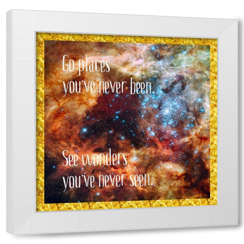 Go Places White Modern Wood Framed Art Print by Murdock, Ramona