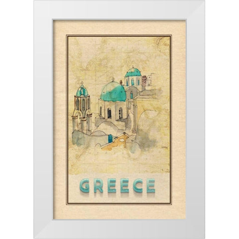 Travel Greece White Modern Wood Framed Art Print by Murdock, Ramona