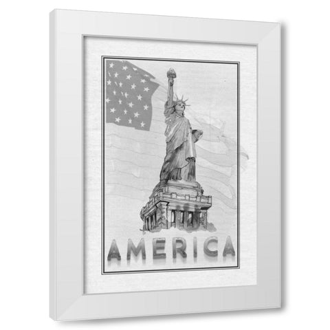 Travel America White Modern Wood Framed Art Print by Murdock, Ramona