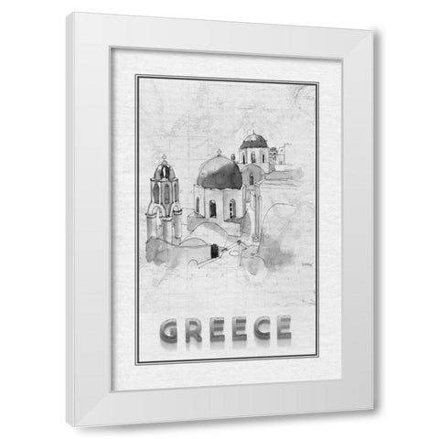 Travel Greece White Modern Wood Framed Art Print by Murdock, Ramona