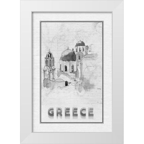 Travel Greece White Modern Wood Framed Art Print by Murdock, Ramona
