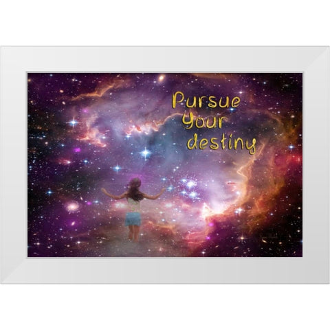 Pursue Your Destiny White Modern Wood Framed Art Print by Murdock, Ramona