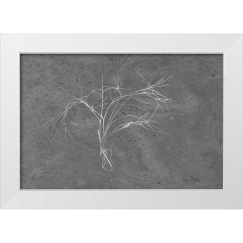 Twiggy Algae Silver on Black White Modern Wood Framed Art Print by Murdock, Ramona