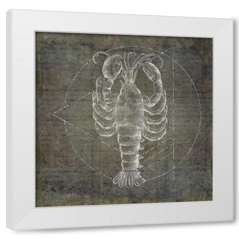 Lobster Geometric Silver White Modern Wood Framed Art Print by Murdock, Ramona