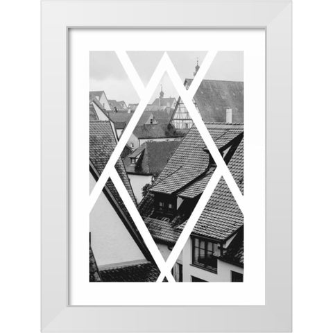 Rothenburg Housetops White Modern Wood Framed Art Print by Murdock, Ramona