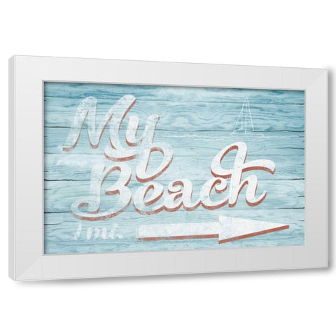 My Beach White Modern Wood Framed Art Print by Murdock, Ramona