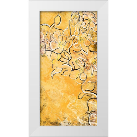 Floral Panel III White Modern Wood Framed Art Print by Murdock, Ramona