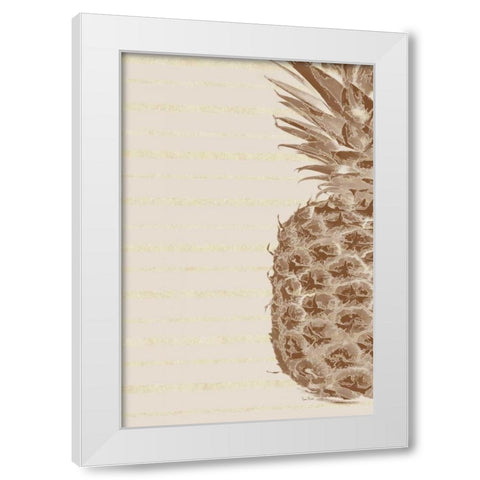 Right Side Pineapple White Modern Wood Framed Art Print by Murdock, Ramona