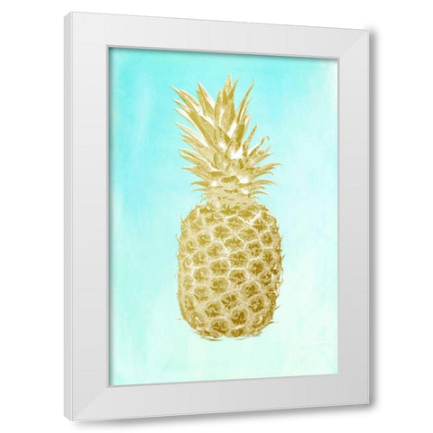 Pineapple Gold White Modern Wood Framed Art Print by Murdock, Ramona