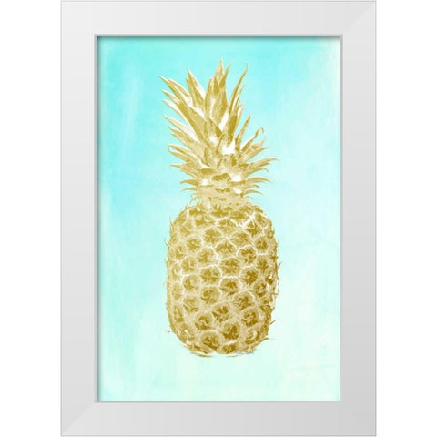 Pineapple Gold White Modern Wood Framed Art Print by Murdock, Ramona