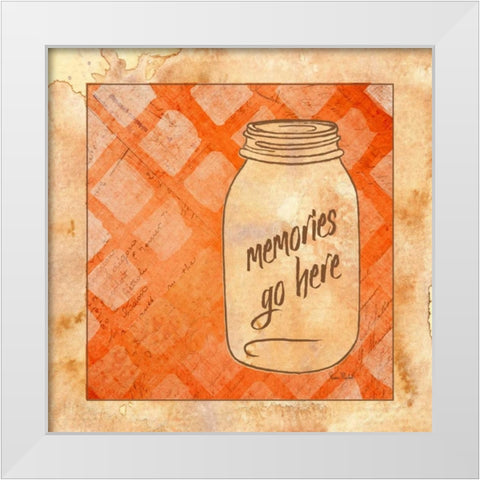 Memories Go Here White Modern Wood Framed Art Print by Murdock, Ramona