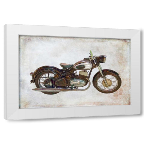 Ardie Motorcycle White Modern Wood Framed Art Print by Murdock, Ramona