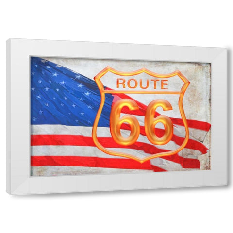 Route 66 White Modern Wood Framed Art Print by Murdock, Ramona