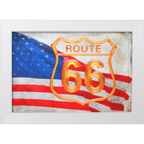 Route 66 White Modern Wood Framed Art Print by Murdock, Ramona